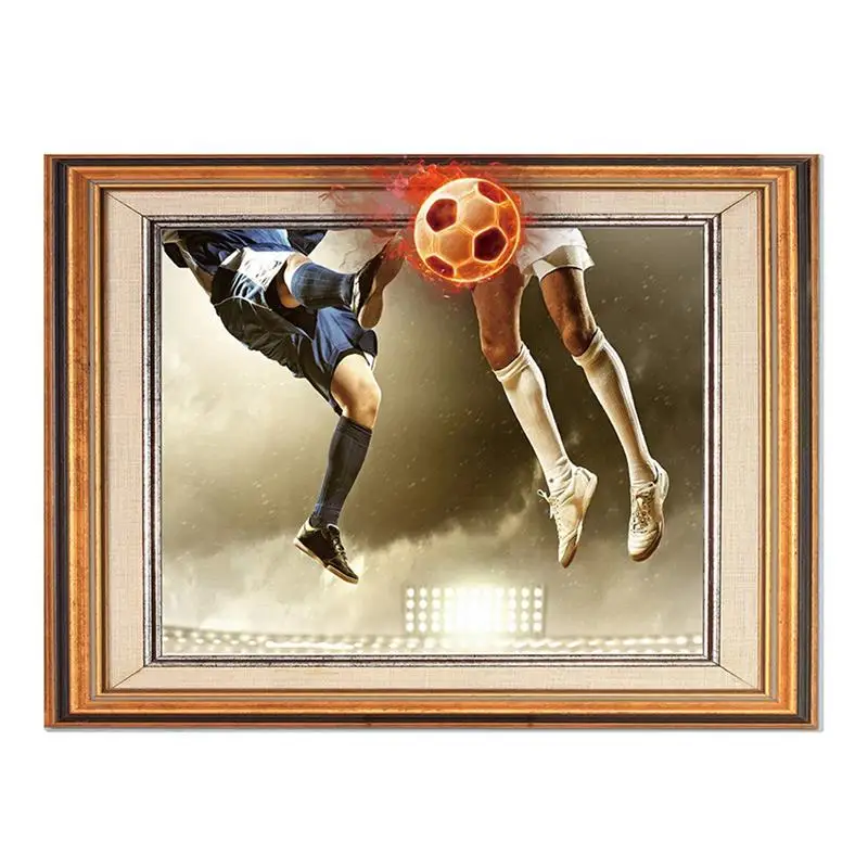 

3D Soccer Wall Decor Sticker Creative Removable Football Photo Frame Decorative Sticker Wall Decal For Home Bedroom