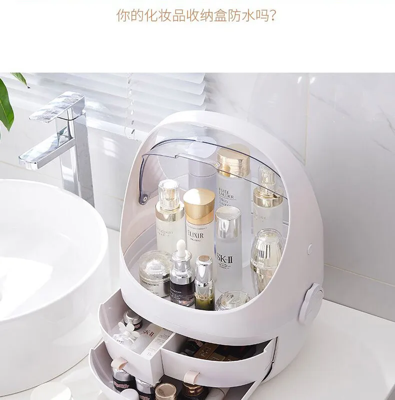 ZYJ Transparent Space Cosmetic Storage Box Removable handle Makeup Bag Bathroom Skin Care Drawer Organizer Container Package (14)