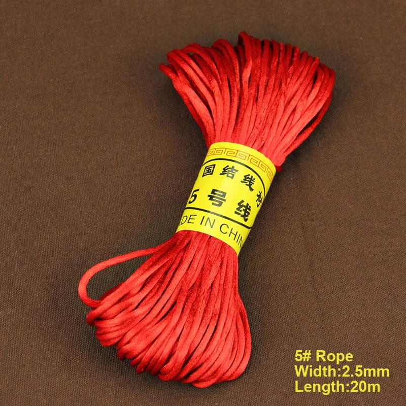 Yidensy 11 Colors 20M Chinese Knot Cord Rattail Satin Braided Ropes String Threads 2.5mm Bracelet DIY Jewelry Making Findings Jewelry Findings