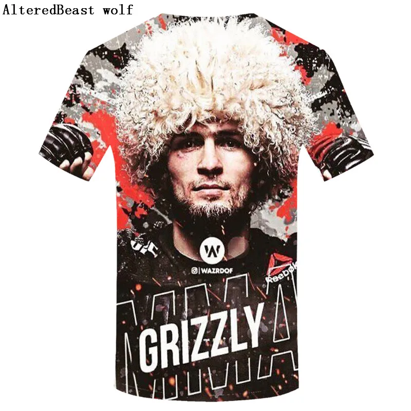 2019 Khabib Мужская 3D футболка Повседневная Орел khabib Nurmagomedov крутая Футболка свободная