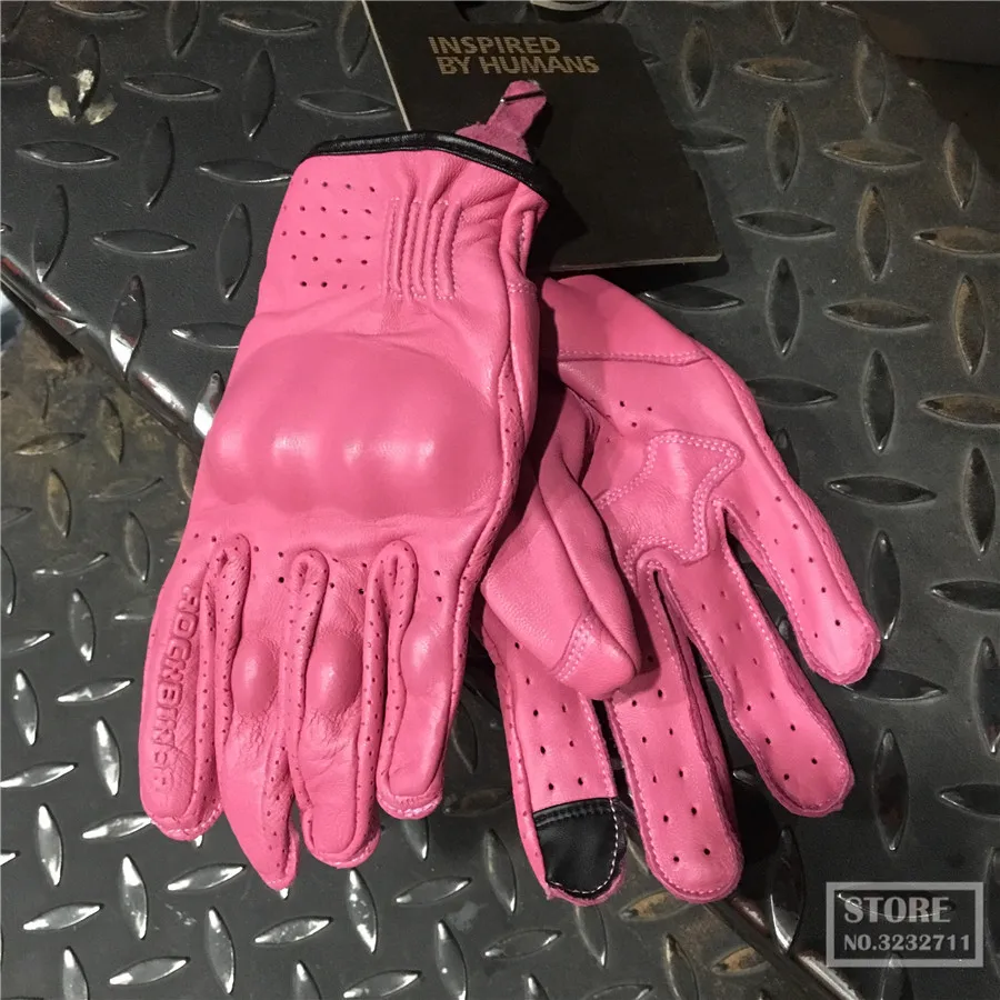 Genuine Leather Motorcycle glove for Harley style vintage riding gloves