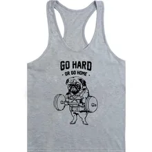 Майка с бульдогом для мужчин, хип-хоп, go Hard or go home, забавные майки с круглым вырезом для бодибилдинга, Летний жилет, 2XL, милый жилет с Мопсом