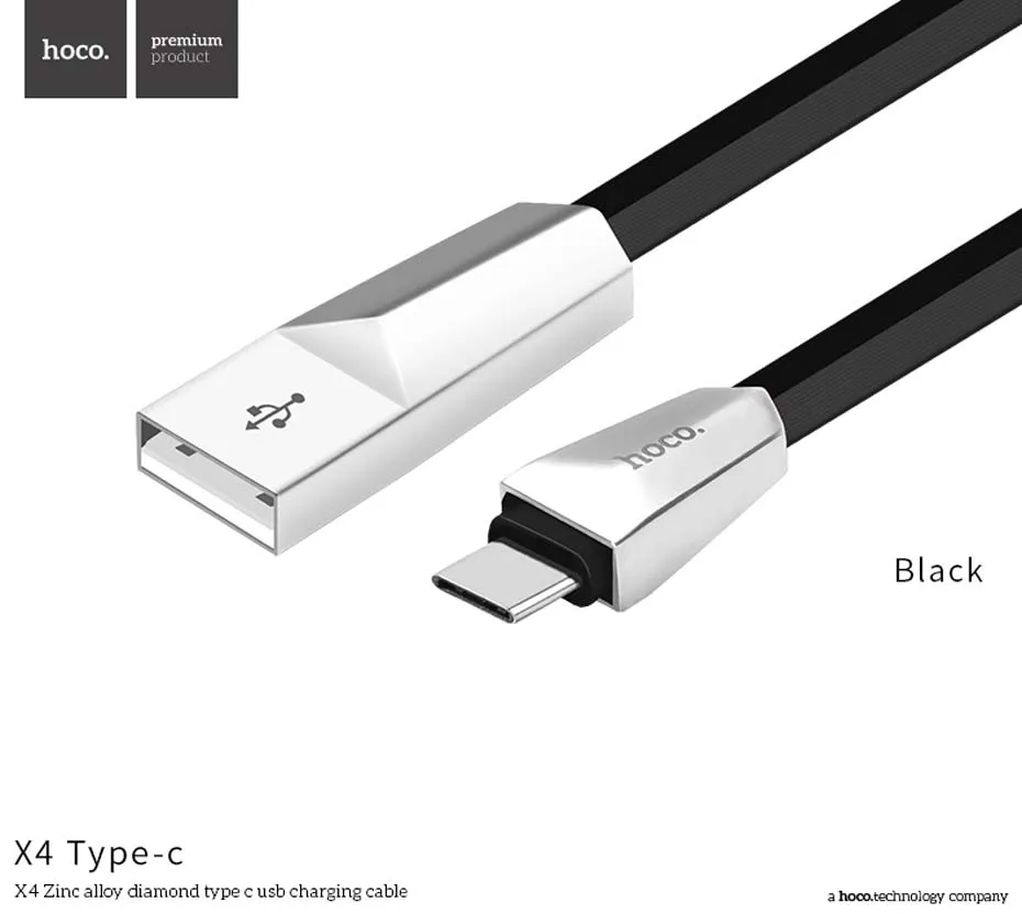 НОСО цинковый сплав 2,4 AUSB кабель зарядный кабель для Apple iPhone разъем OTG Зарядное устройство Micro Тип usb C для samsung xiaomi huawei - Цвет: Black for Type C