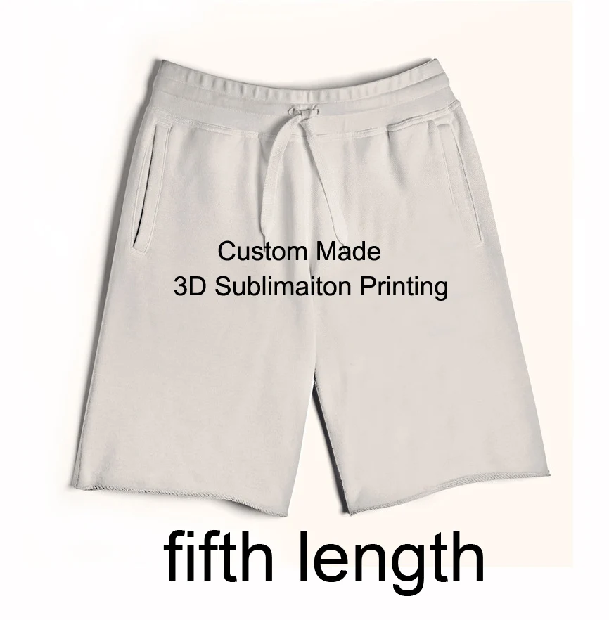 Настоящие американские размеры на заказ Создайте свой собственный 3D сублимационный принт пятые и семь спортивные шорты с завязками - Цвет: fifth length