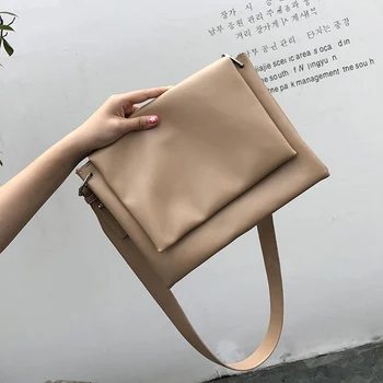 

Korean New Soft Simple Design Handbag Pu Leather Crossbody Bags for Women 2019 Ladies Purses and Handbags Shoulder Bag Female