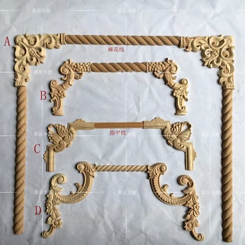

4pcs/lot,European style Wooden Carved Corner Flower Decoration furniture Door Decoration(A763)