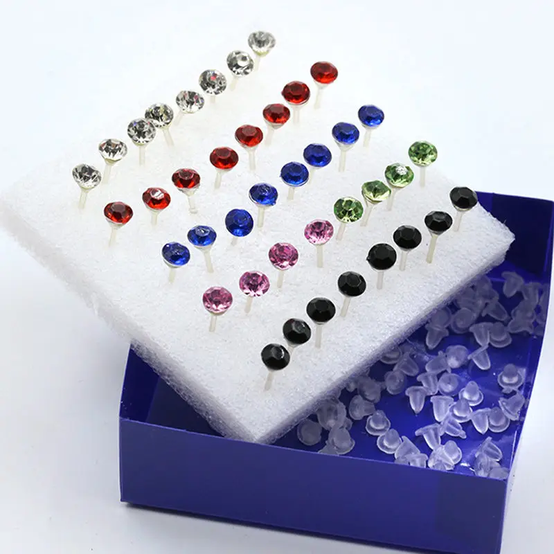 

ZCHLGR 12 pairs/set Crystal Simulated Pearl Earrings Set Women Jewelry Accessories Piercing Ball Stud Earring kit Bijouteria