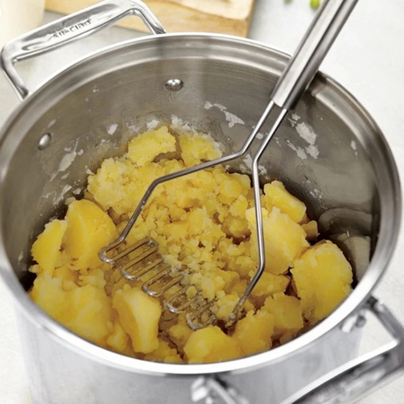 

Kitchen Potato Masher Ricer Manual Hand Pressure Potato Mud Stainless Steel Cooking Vegetable Fruit Tool Food Crush Mashed HHY