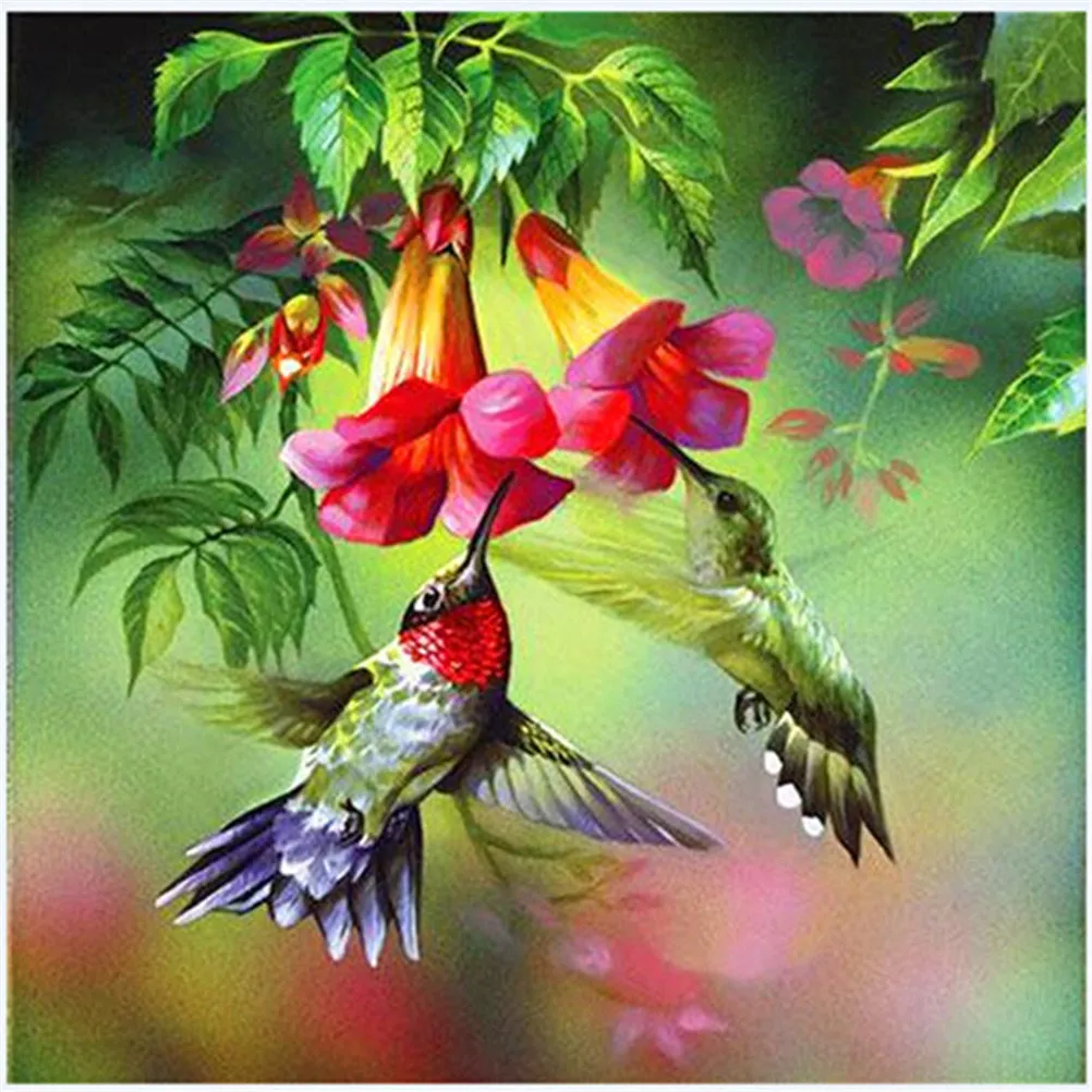 1pcs 5D DIY Diamond Painting Animal Diamond Embroidery Needlework Crafts Best Full Love Birds & Flowers Home  Decoration