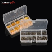 Yumoshi 600 шт. Рыбалка Крючки#3-#12 Смешанные Размеры высокоуглеродистой Сталь Карп Рыбалка Крючки pack черный/золотой Цвет Рыбалка снасти Box