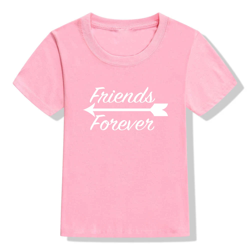 Футболка «Born Together& Friends Forever» для мальчиков и сестер; футболка с короткими рукавами для малышей; детская футболка; летняя одежда для близнецов - Цвет: 47Q8-KSTPK-