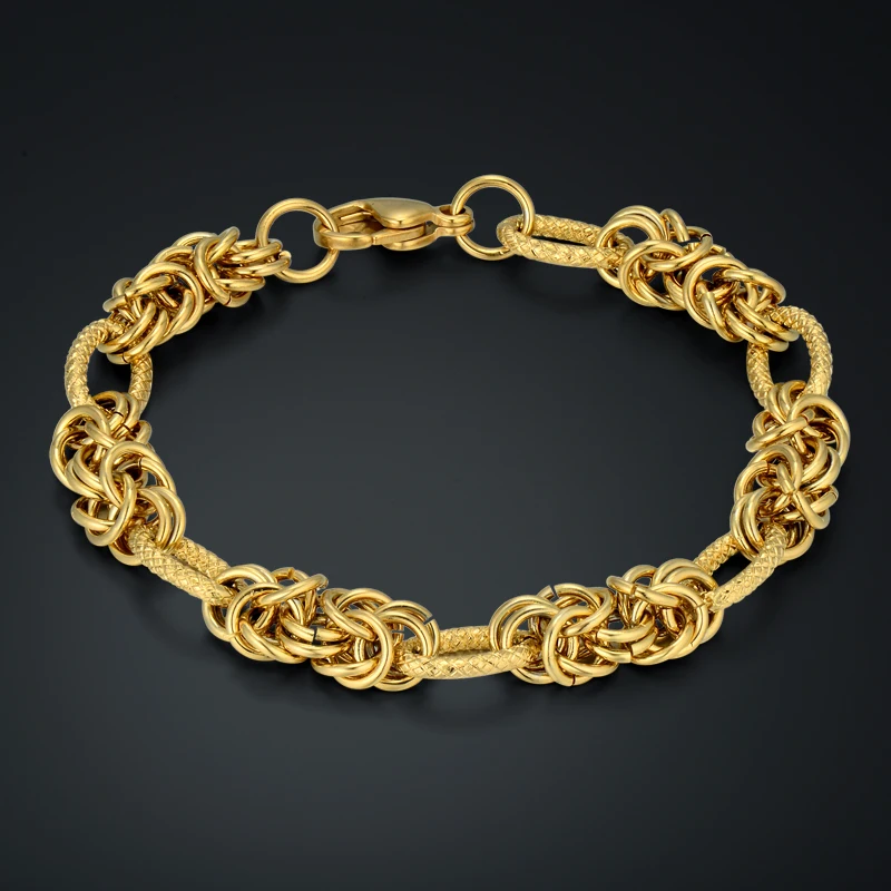 Fashion Chains Men Women Chain Bracelet Gold Color Funny Peculiar Golden No Fade Jewelry
