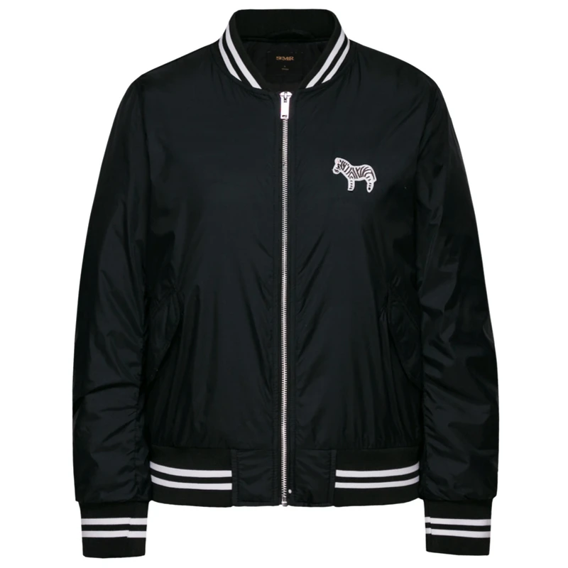 wonderful SEMIR Women Embroidered Baseball Jacket with Full Zip Draped Sleeve Sport Jacket with Pocket Contra