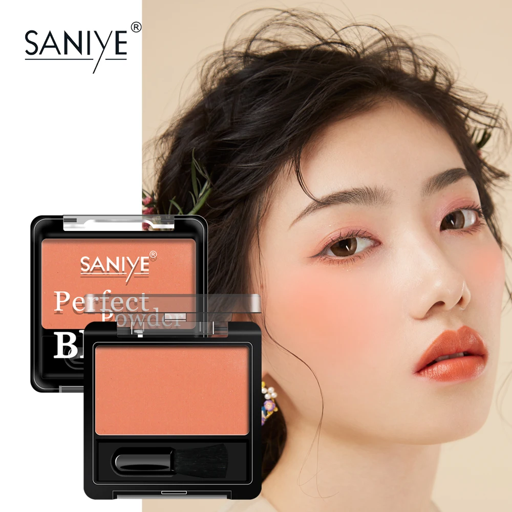 

SANIYE Peach Matte Blush Powder Makeup Blush Palette Long-lasting Waterproof Cosmetics Make Up Blushers 6 Colors E0136