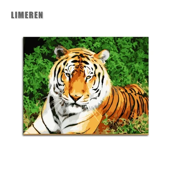 

Lying Tiger Animal Unframed DIY Pictures Digital Painting On Canvas Acrylic Paints By Numbers For Boys Kits Unique Gift