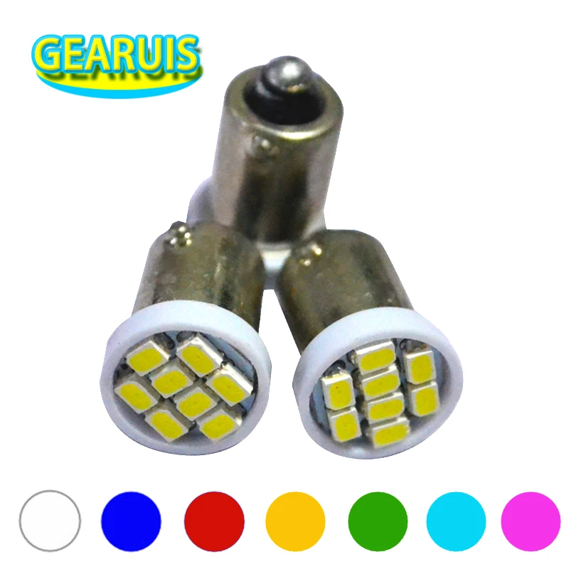 

100X High Quality BA9S T4W 8 SMD 1206 LED Interior Light 3020 8smd Wedge Auto Reading Dome Lamps White Red Blue Yellow Green 12V