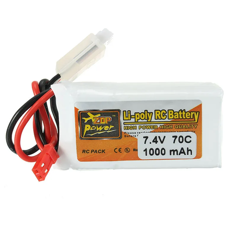 

ZOP Power 7.4V 1000mAh 70C 2S Lipo Battery With JST Plug