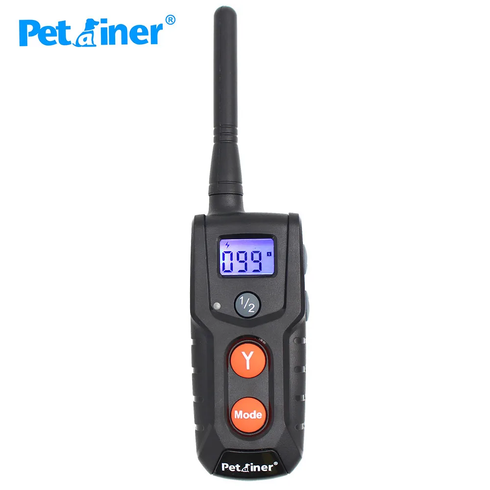 PET916-1 Petrainer перезаряжаемый водонепроницаемый электронный ошейник для дрессировки собак с синей подсветкой ЖК-экран