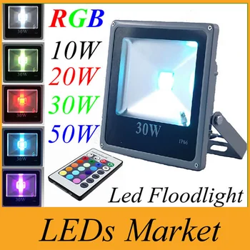 

RGB Led Floodlight 10W 20W 30W 50W Outdoor Waterproof Led Flood lights IP66 Led Flood Lights AC 85-265V Landscape Light