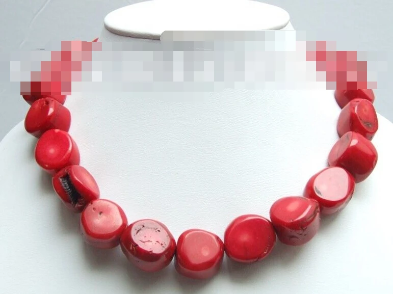 

0950 Natural Red Coral 18" Necklace -- Moonlight Clasp