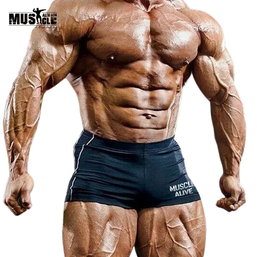 MUSCLE ALIVE Slim Men's Shorts Compression Short Masculino Men Bodybuilding Leggings Clothing Active bermudas masculina de marca MUSCLE ALIVE Slim Men's Shorts Compression Short Masculino Men Bodybuilding Leggings Clothing Active bermudas masculina de marca