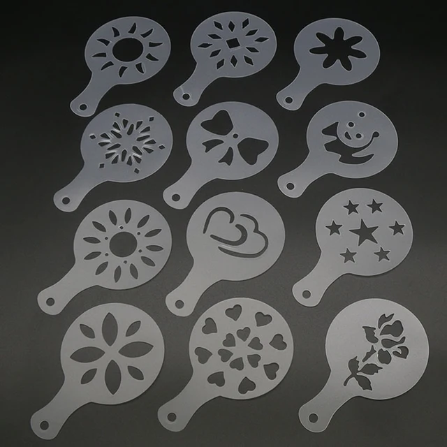 Cheap Hot 8/12/16pcs/set Cake Stencils Christmas Valentines Day Plastic Xmas Cake Cappuccino Stencils Decoration Coffee Template Mold Cheap Hot 8/12/16pcs/set Cake Stencils Christmas Valentines Day Plastic Xmas Cake Cappuccino Stencils Decoration Coffee Template Mold