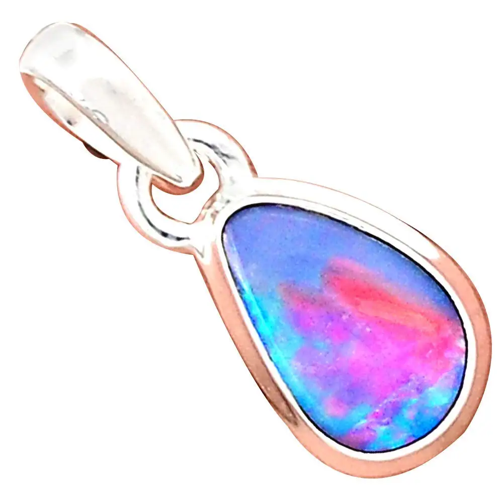 

NiaoZaiFei YunZaiKan Nature Australian Opal Pendant 925 Sterling Silver, 23 mm, MHBAP5462