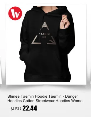 Shinee Taemin Толстовка TAEMIN-нажмите ее толстовки простой Толстовки с принтом Для женщин Street wear хлопок красный пуловер с длинными рукавами с