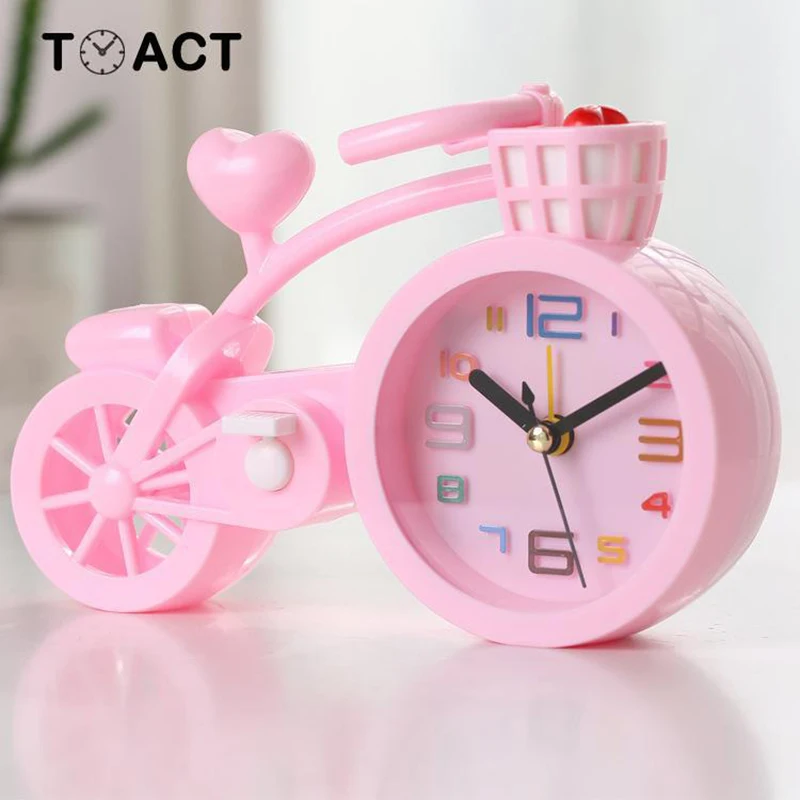 

Kids Alarm Clock Table Clocks In the Children's Room Wake Up For Kids Cute Alarm Watch Digital Cartoon Bike despertador infantil