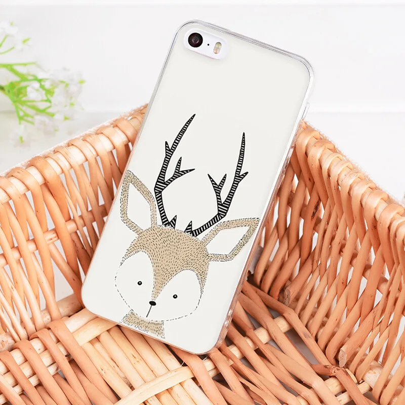 Для iphone X XR XS MAX милый олень Мультяшные животные лиса Ежик телефонная застежка для