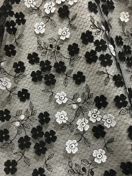 

embroidered tulle lace fabric with beads super quality yaking-53111 french net lace fabric for nice dress