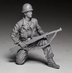 Ассамблея Неокрашенный Весы 1/35 США Солдат с M1 WW2 Солдат Рисунок исторические Второй мировой войны Смола Модель Бесплатная доставка