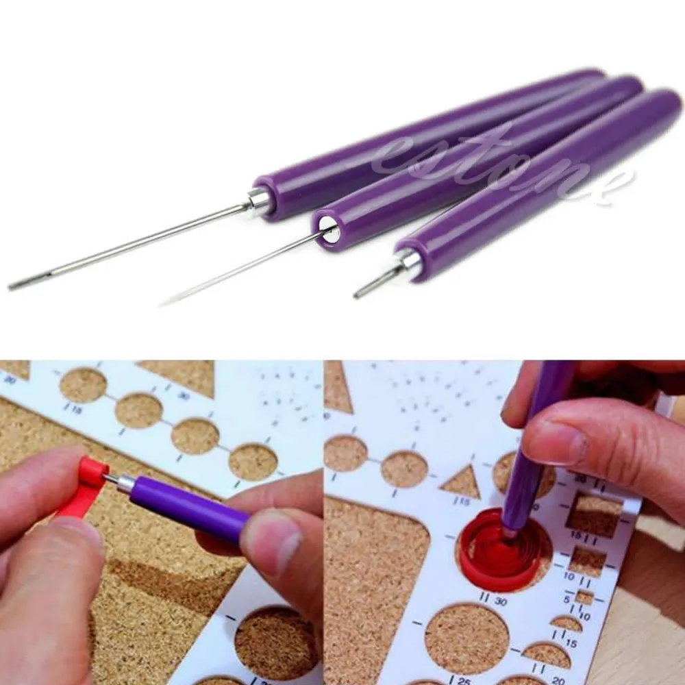 

3pcs Origami DIY Paper Quilling Tools - 2 Assorted Needles & 1 Slotted Tool New Dropshipping