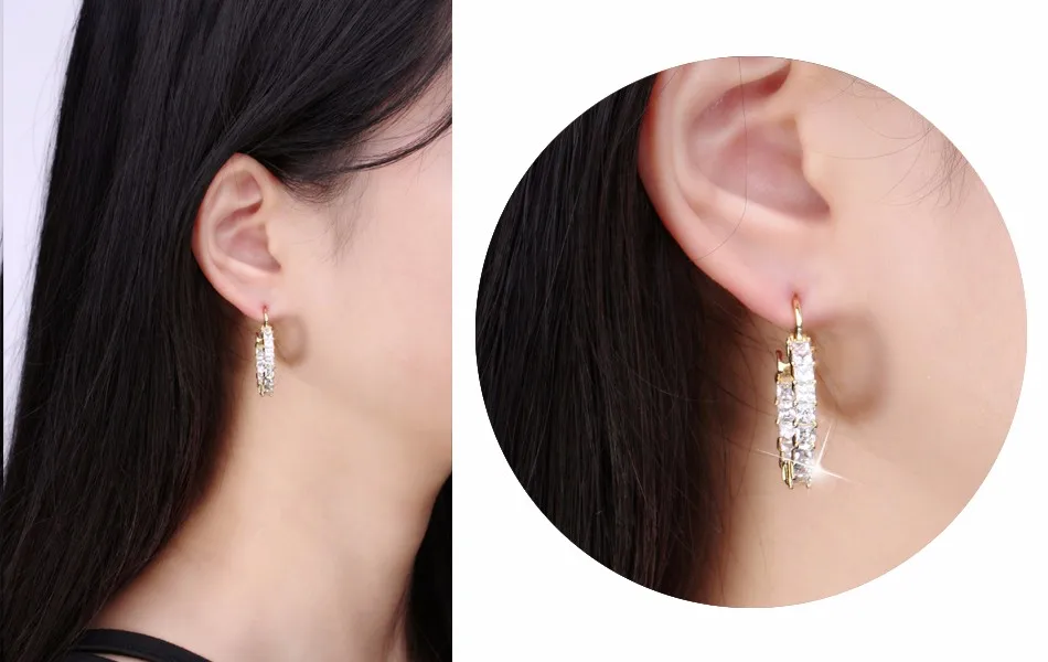 Effie Queen Big Round Hoop Female Earring Eternity Style with Shiny Zircon Bar Setting Luxury Earrings for Women Wholesale DE144 9