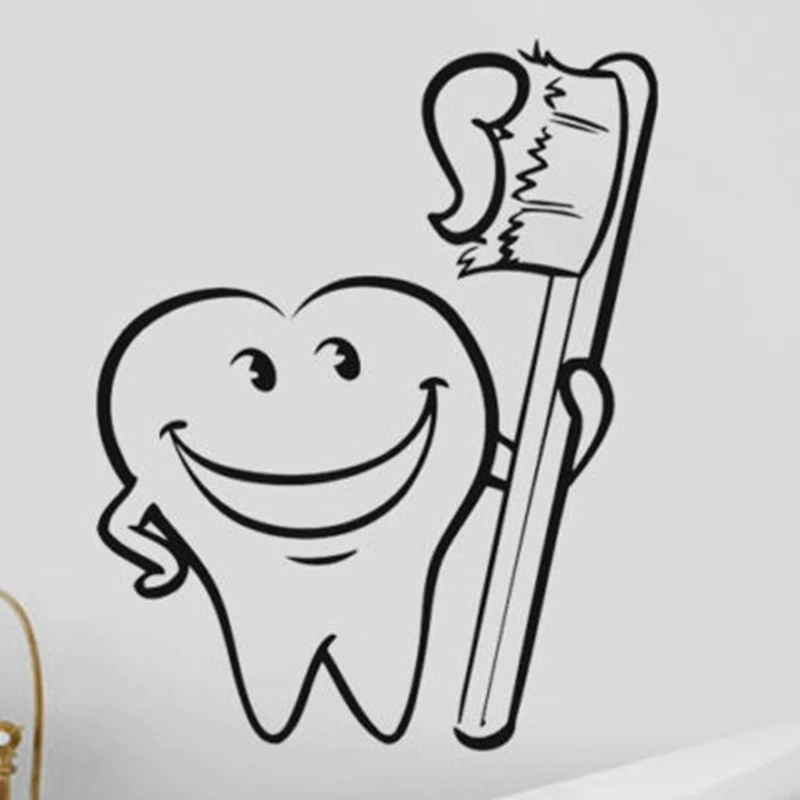 DCTAL Tooth Teeth Sticker Dentist Decal Muurstickers Poster Vinyl Art Wall Decals Pegatina Decor Mural Teeth Sticker