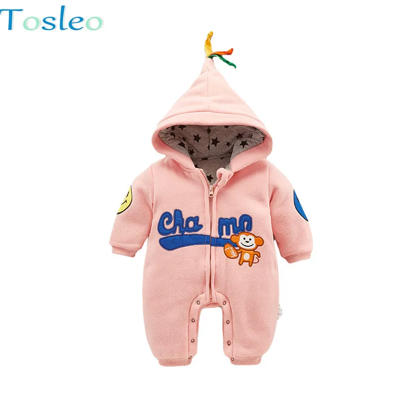 

Baby Clothes Winter Rompers Cotton Paded Infant Clothing Hooded Zipped New Born Outfits Toddler Clothing 0-2Y Girls Baby Costume