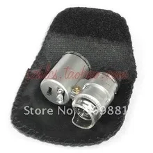 Mini 60X Adjustable Reading Microscope LED Light Magnifying Glass 60 Times /60X Magnifying Glass Jewelry Microscope FreeShipping