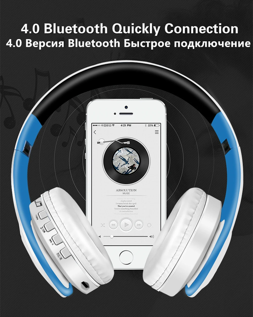 Портативный беспроводной Bluetooth 4,1 наушники супер бас стерео Поддержка TF Bluetooth 4,1 наушники Складная Музыкальная гарнитура с микрофоном