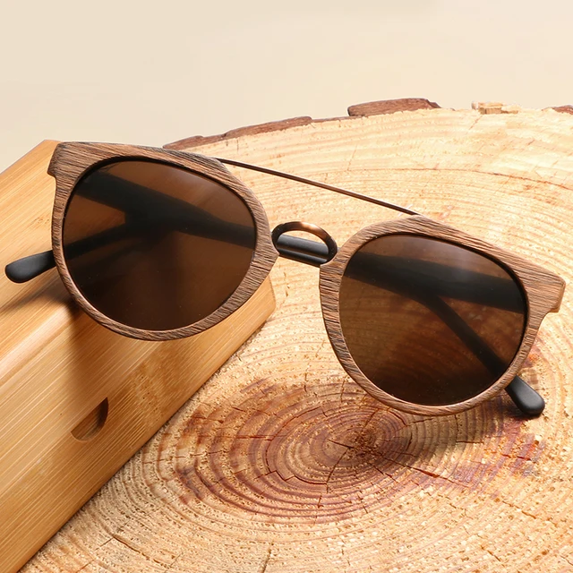 Beautiful Wooden Sunglasses For Men/Women,High Quality Polarized Lens 2