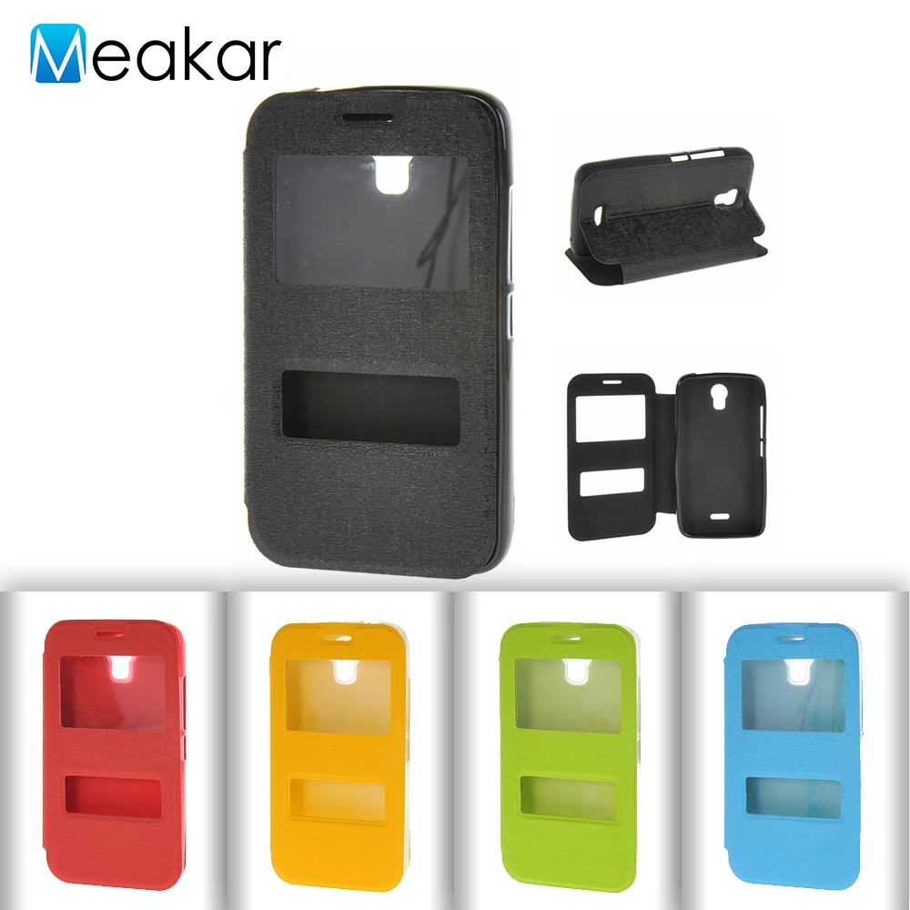 

Double Window Pu Leather 4.0For Huawei Y336 Case For Huawei Ascend Y336 Y3c Y336-U02 Cell Phone Back Cover Case