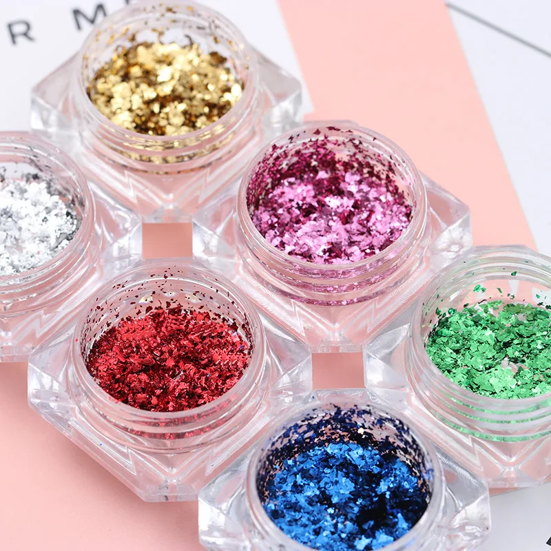 BORN PRETTY Красочные Блестки для ногтей Flakies неравномерные блестки Маникюр блесящий порошок для ногтей хлопья DIY украшения для ногтей