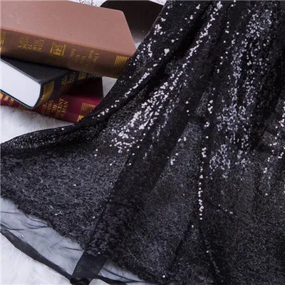 Black Black Base 130 см* 50 см Яркая блестящая ткань с блестками дизайнерская флуоресцентная ткань для сценического свадебного декора прозрачная голографическая ткань - Цвет: Black Black Base
