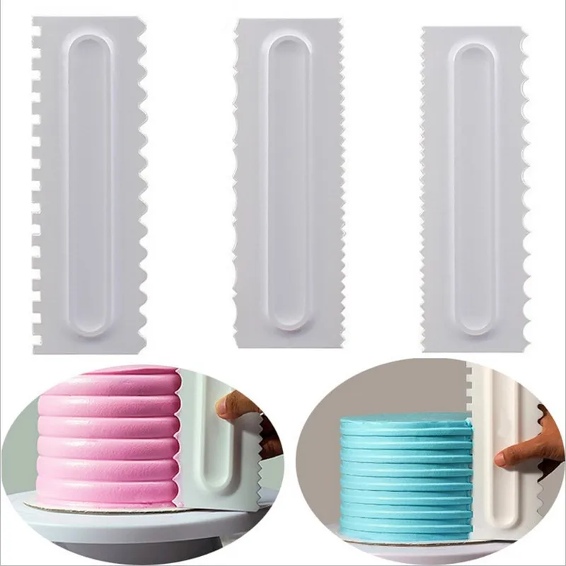 

TTLIFE Cake Decorating Comb Icing Smoother Cake Scraper Pastry 6 Design Textures Baking Tools VIP for Cake Tool