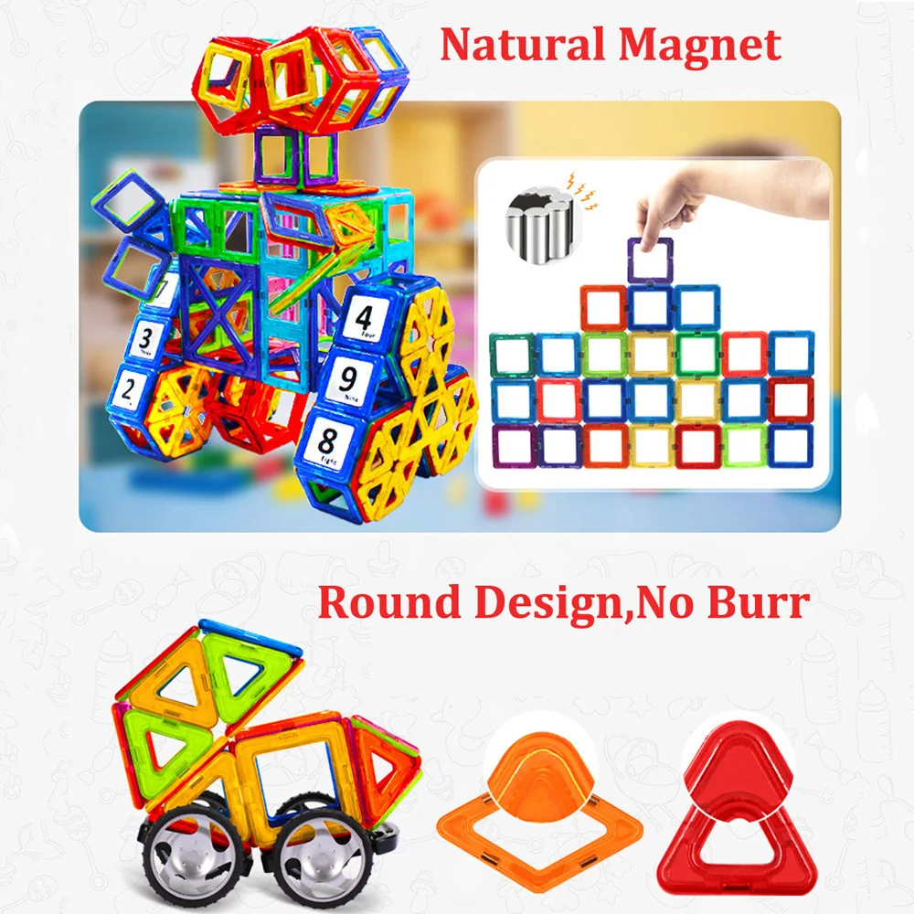 46 шт./компл. большой Размеры Магнитный конструктор колесо обозрения Пластик магнитные блоки, игрушки развивающие игрушки для Детский подарок