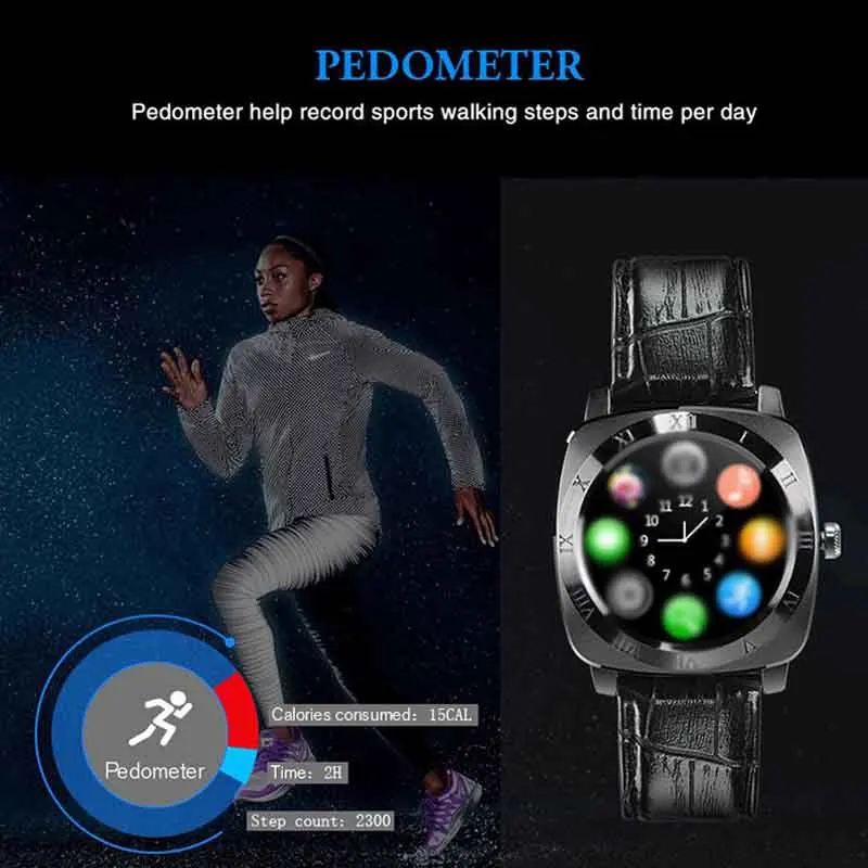 Ahssuf Smart Watch Android Wear круглый sim карты удаленной камеры телефон музыкальный умные
