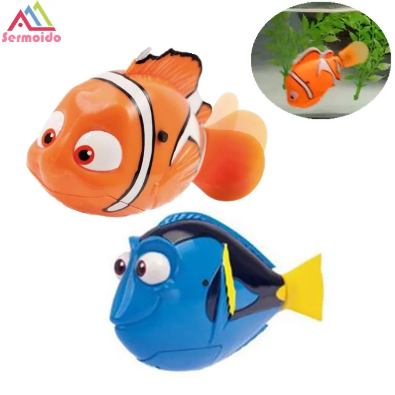 SERMOIDO Robot Small Dory Nemo Fish Tail Swimming Dolls Colorful Wig Mermaid Robofish Child Electronic Pet Toys A133