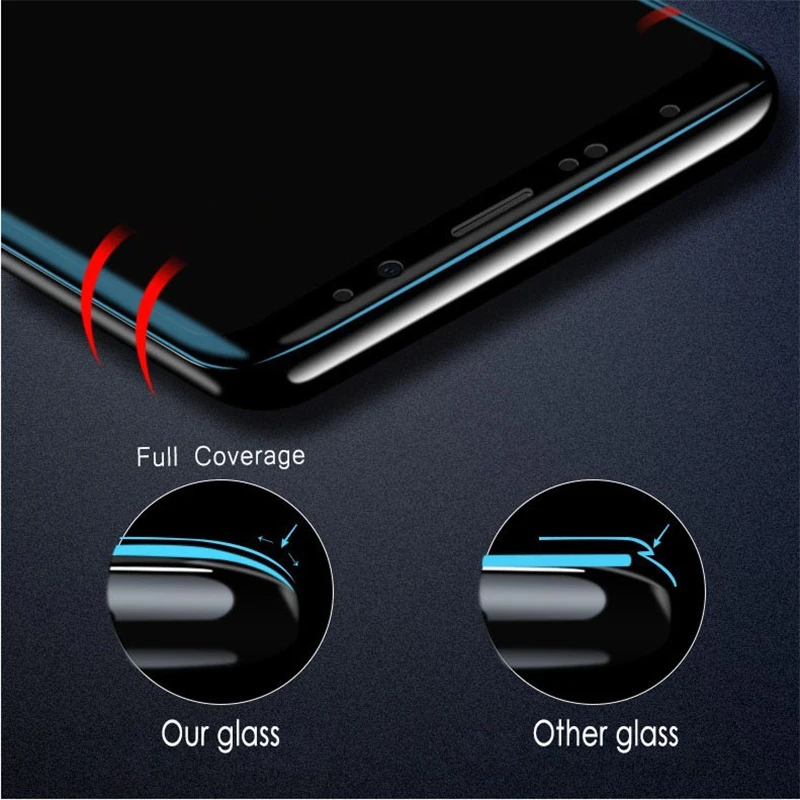 Полностью изогнутая Защита экрана для samsung Galaxy S9 S8 Plus S7 S7edge S6 edge Note 8 Note 9 S6edge Plus закаленное стекло Sklo