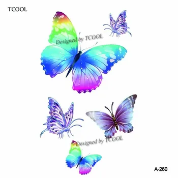 

HXMAN Butterfly Temporary Tattoo Sticker Animal Tattoos for Women Fashion Sexy Body Art Waterproof Hand Fake Tatoo 9.8X6cm A-260