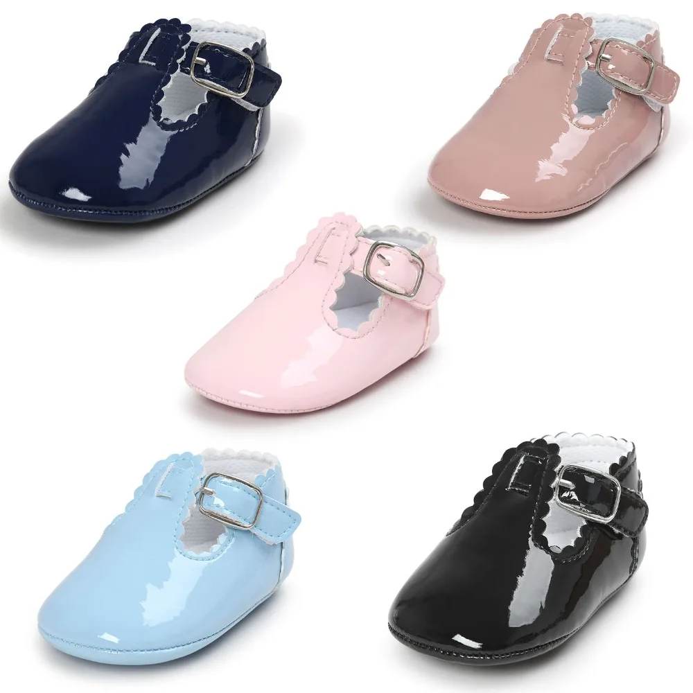 

New Brand Patent Toddler First Walkers Pu leather Baby shoes Round Toe Flats Babe Ballet Dress Princess Soft Soled Shoes 2019