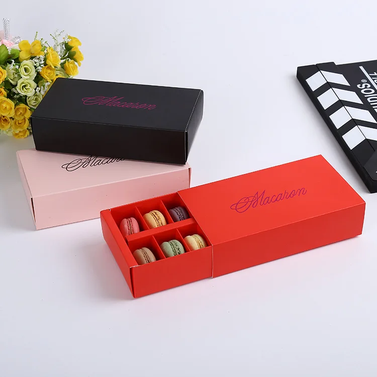 

Free shipping 20 pcs 20x11x5cm top grade 12 cups drawer type macaron packaging box wedding DIY handmade cookie packaging boxs